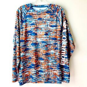 🔥Columbia PFG long sleeve mens guys athletic fishing shirt size small 34-36